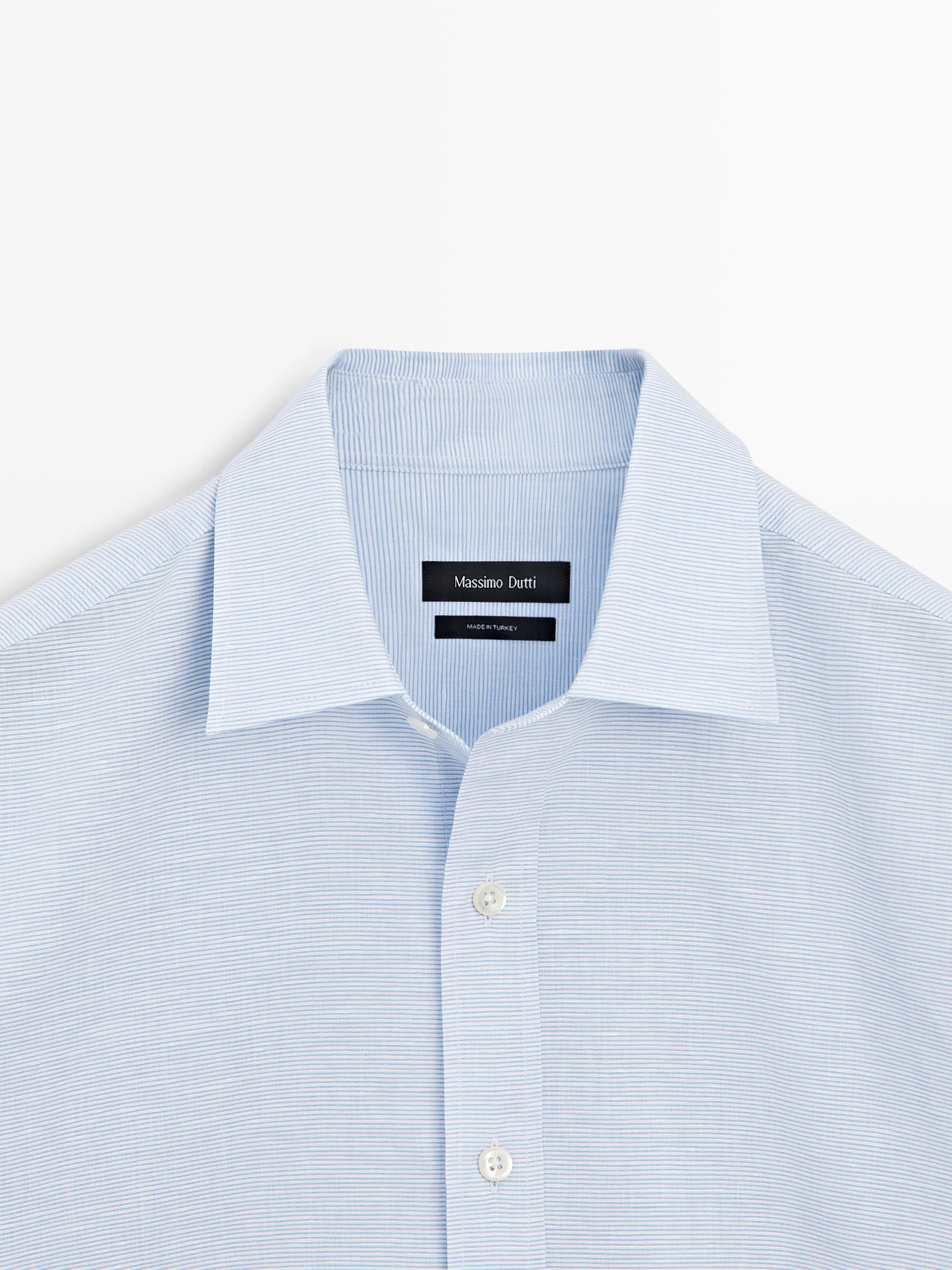 Regular fit linen blend shirt